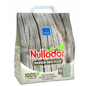  Nullodor - Litière papier recyclé 100% BioCompatible pour Chat - 10L