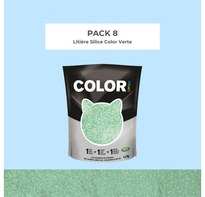 Litière Silice Color Nullodor* - Pack 8