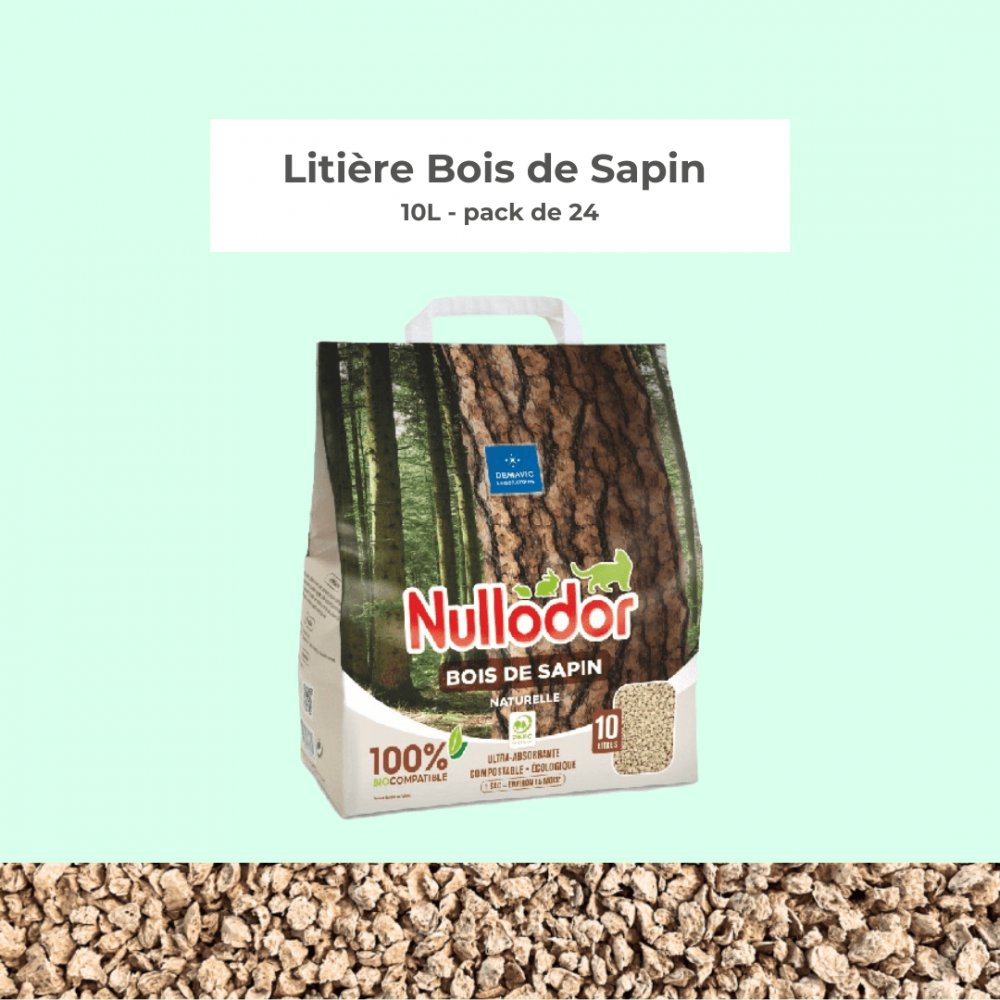 Litière Bois de Sapin Nullodor 10L - Pack de 24