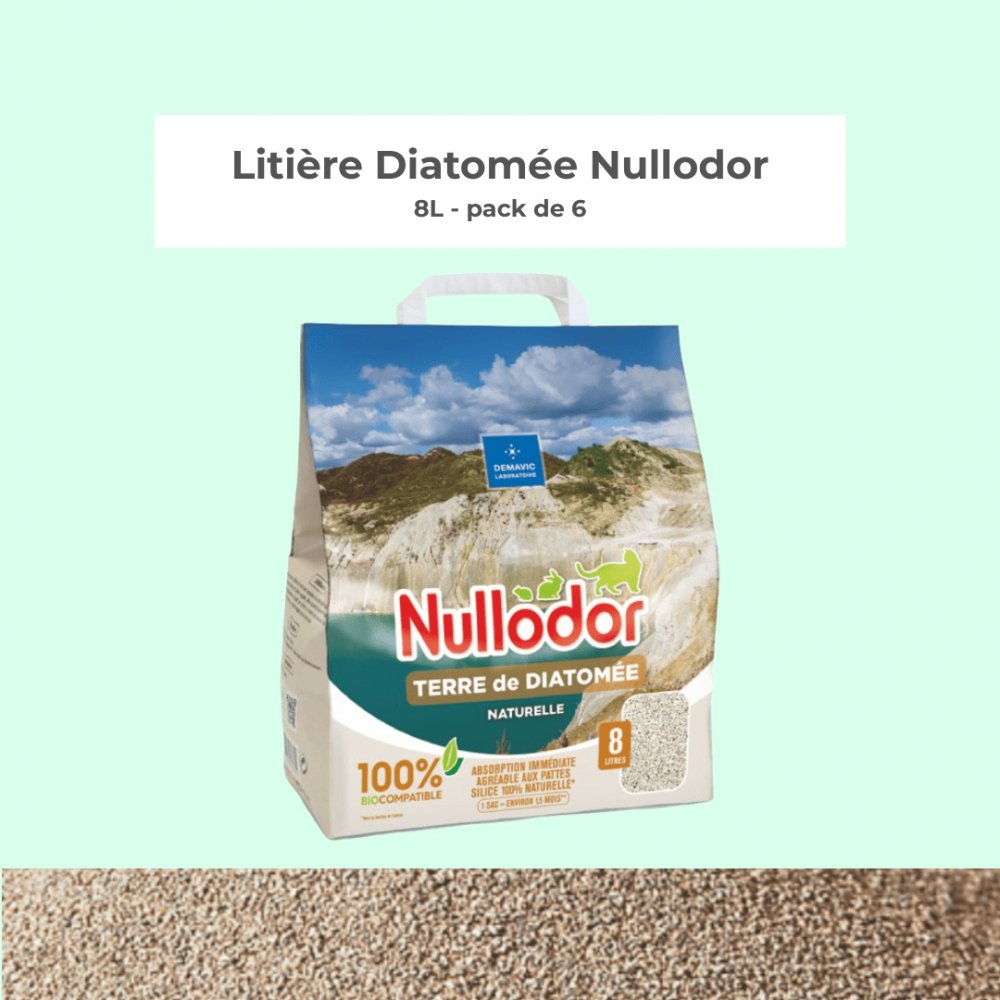 Litière Diatomée Nullodor 8L - Pack de 6*