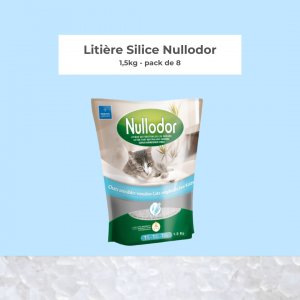 Litière Silice Sensible Nullodor 1,5kg - Pack de 8