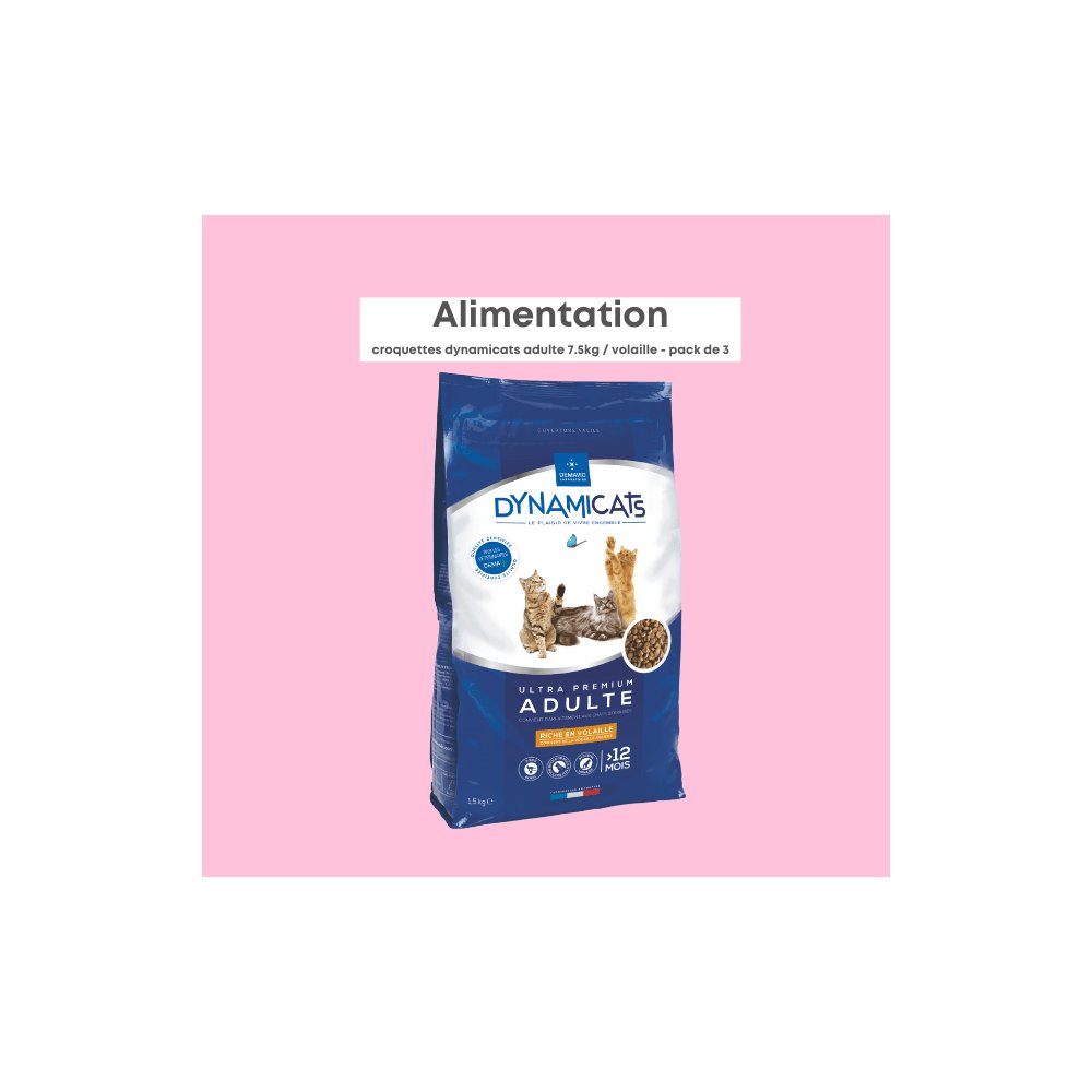 Dynamicats Adulte Volaille 7.5kg - Pack de 2*