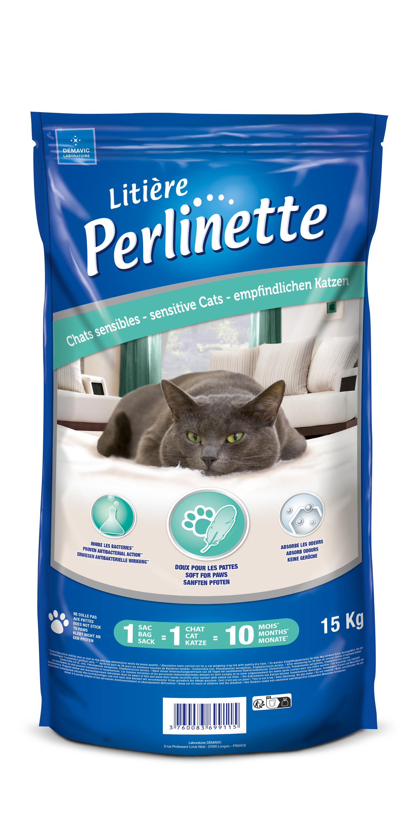 Litière Silice Sensible Perlinette*