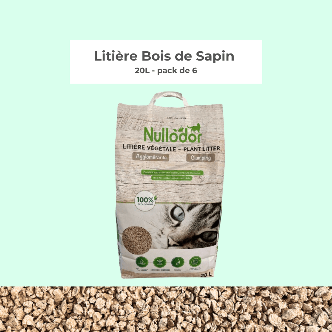 Litière Bois de Sapin Nullodor 20L - Pack de 6
