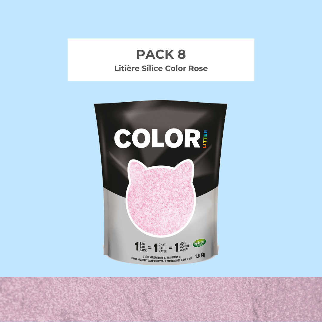 Litière Silice Color Nullodor* - Pack 8