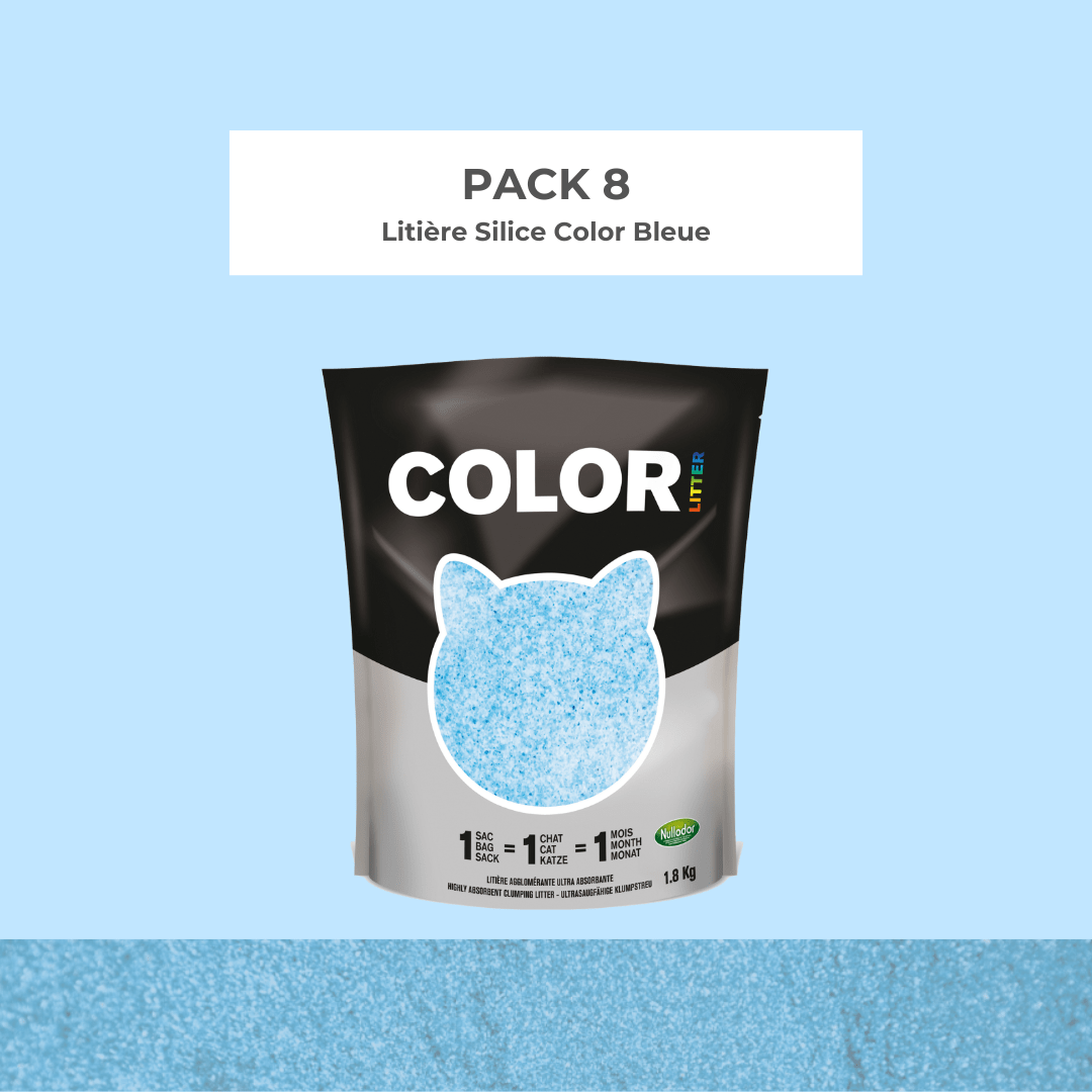 Litière Silice Color Nullodor* - Pack 8