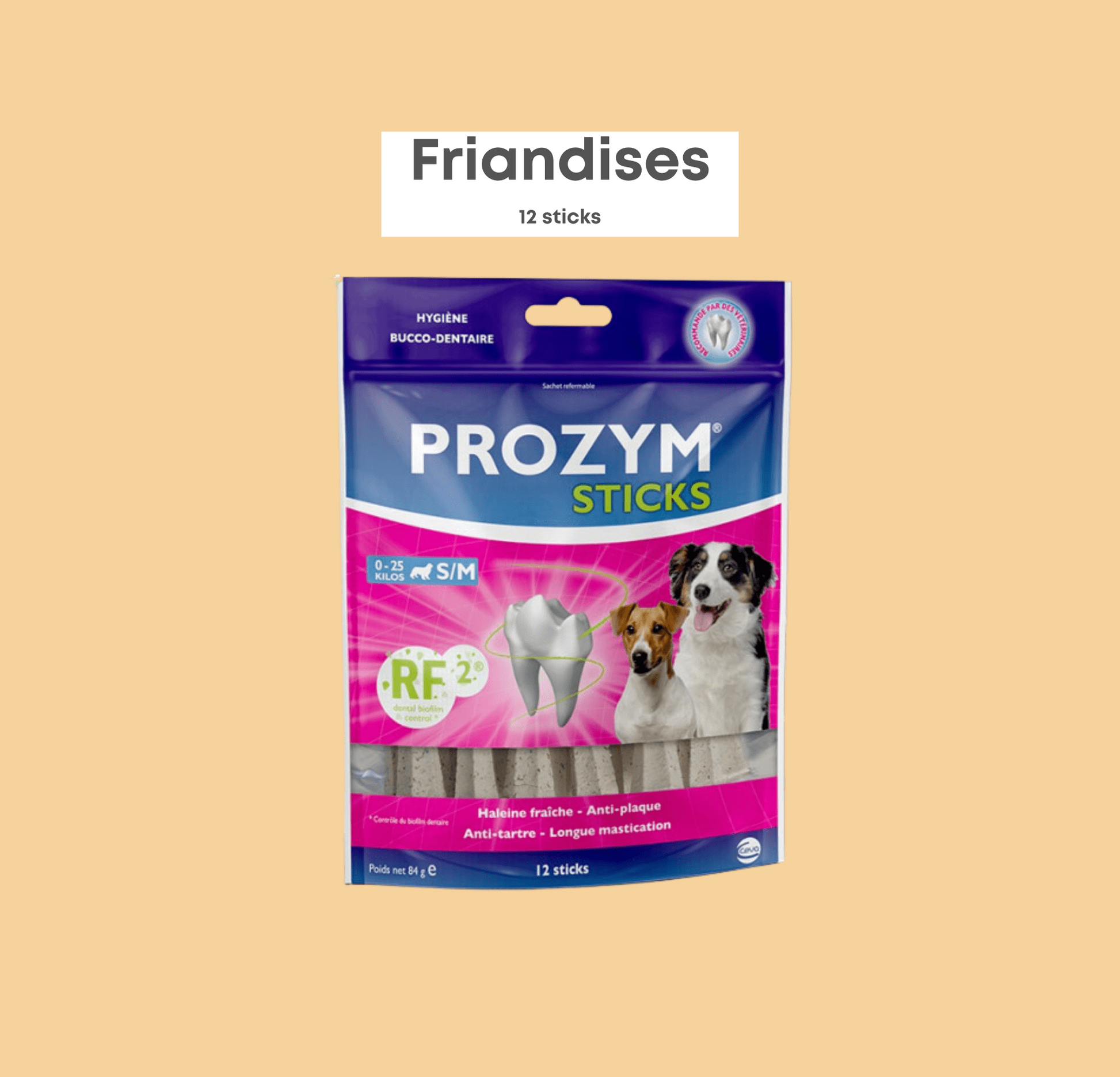 PROZYM STICKS RF2 S/M (moins de 25 KG)