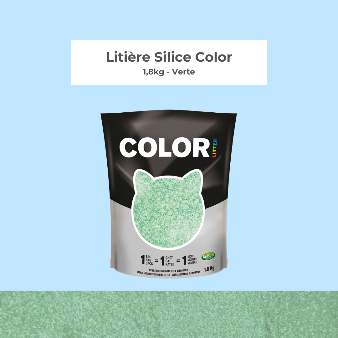 Litière Silice Color Nullodor Vert